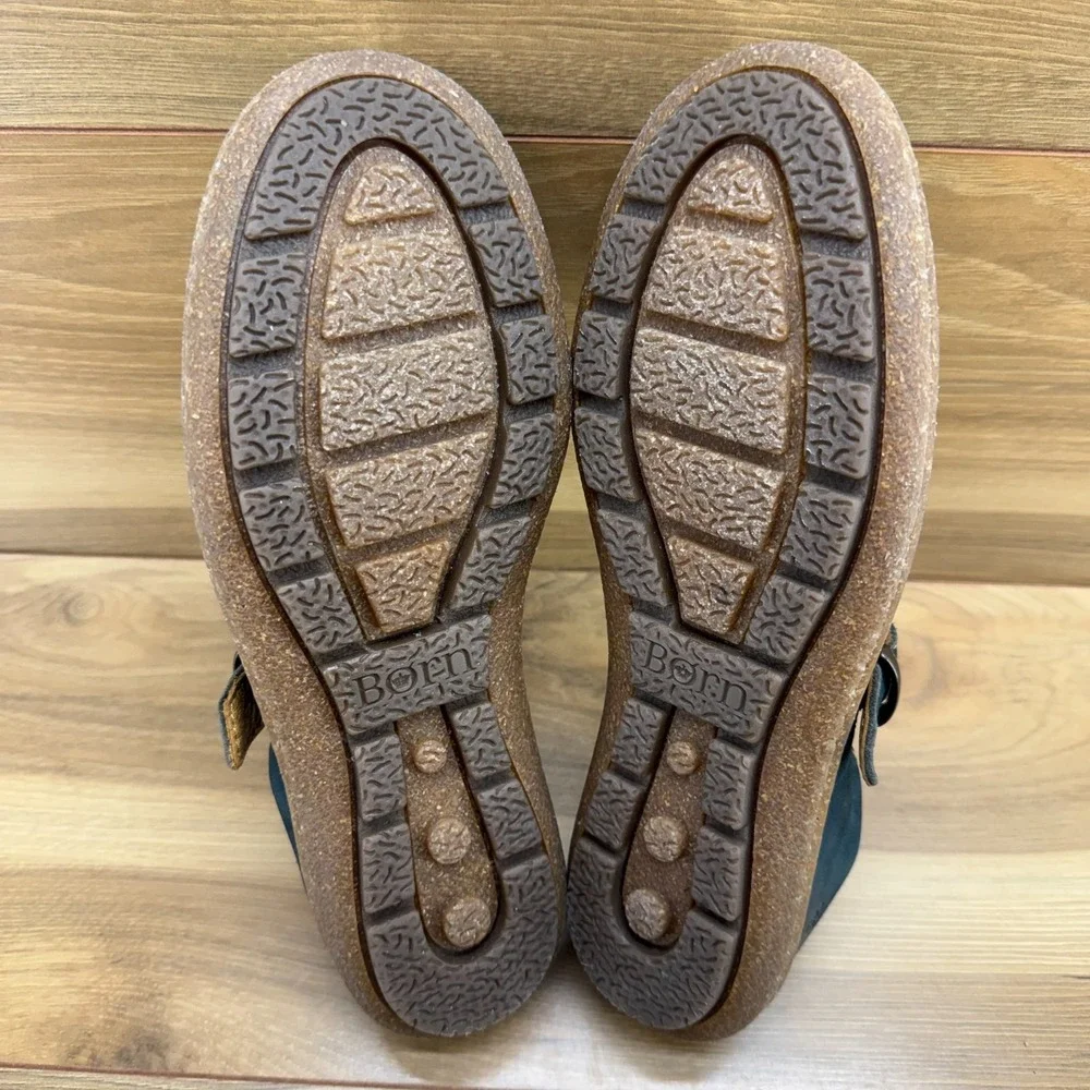 BORN Naomi Mary Janes Womens 9.5 M Sailor Blue Nubuck Flats Buckle Comfort - Picture 9 of 11